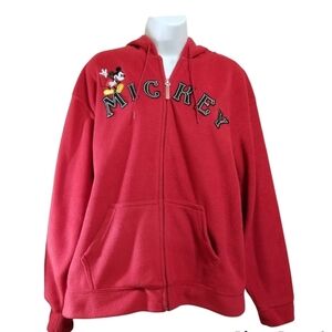Mickey mouse fleece zip up hoodie size large